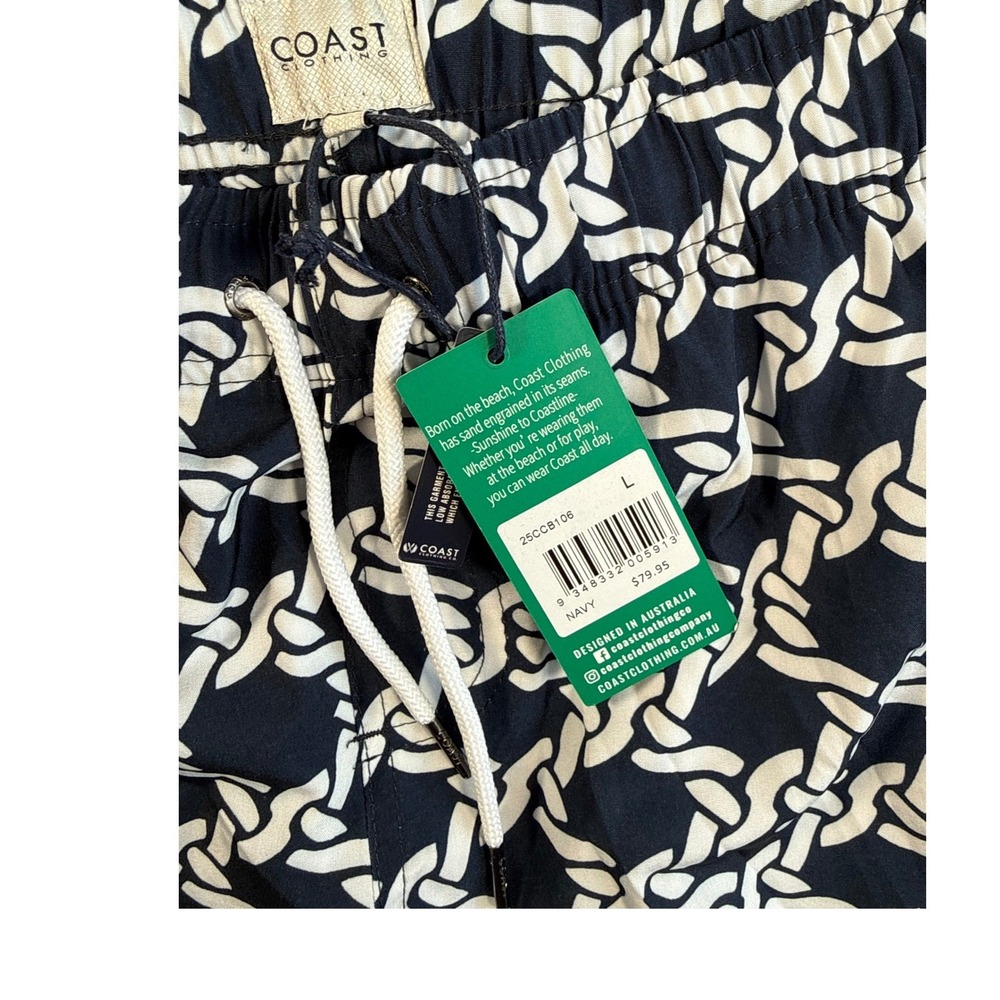 Coast Clothing Co Shorts swim trunks Men Large navy White Chain Link quick dry - Picture 5 of 11